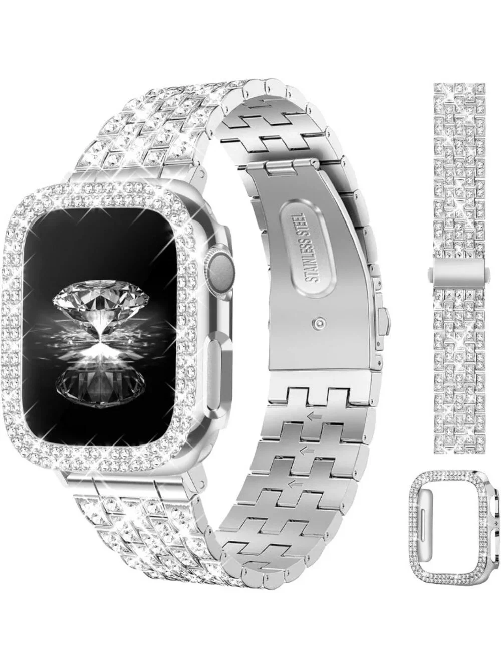 Luxury Diamond Bling Bands for Apple Watch 38mm-49mm | Metal Bracelet Strap